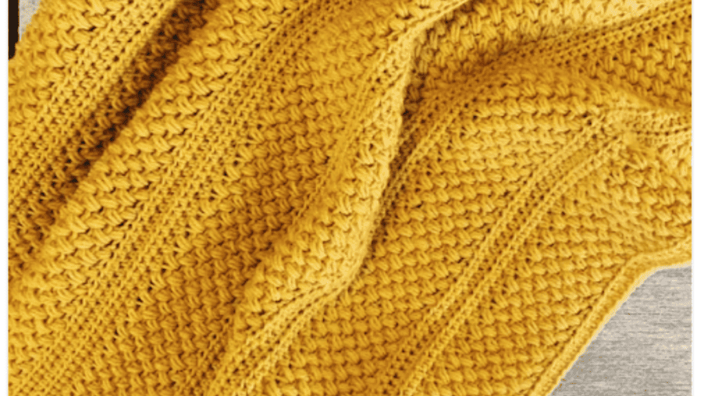 yellow crochet blanket