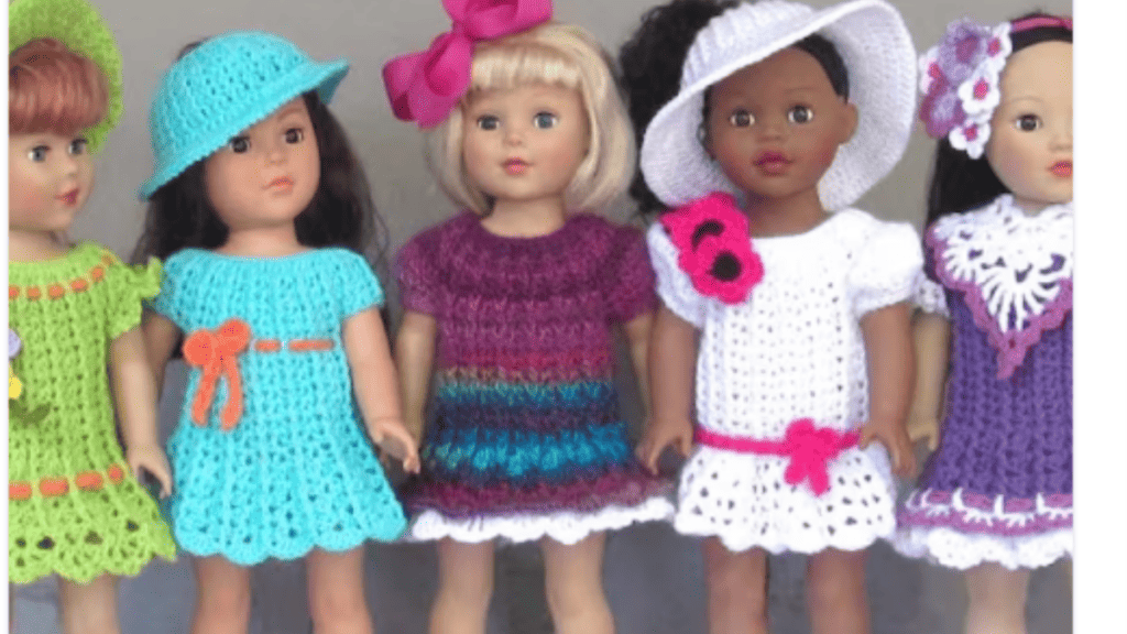 multiple dresses or american girl doll crochet patterns