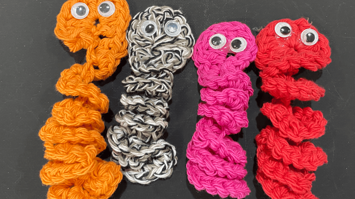 Photo of 4 worry worm crochet pattern worms