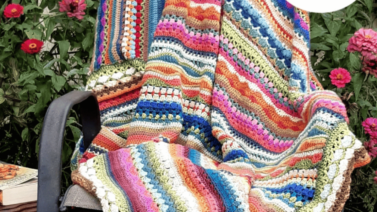 multi colored baby blanket with bright colors