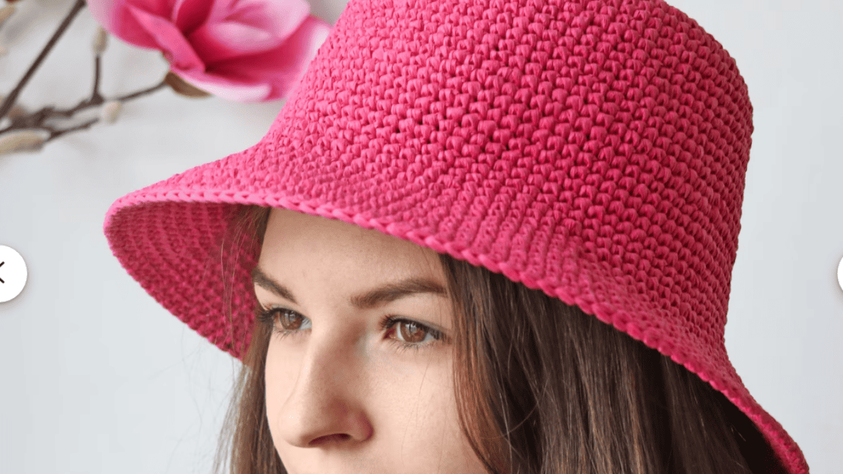 pink sun hat crochet patterns with wide rim