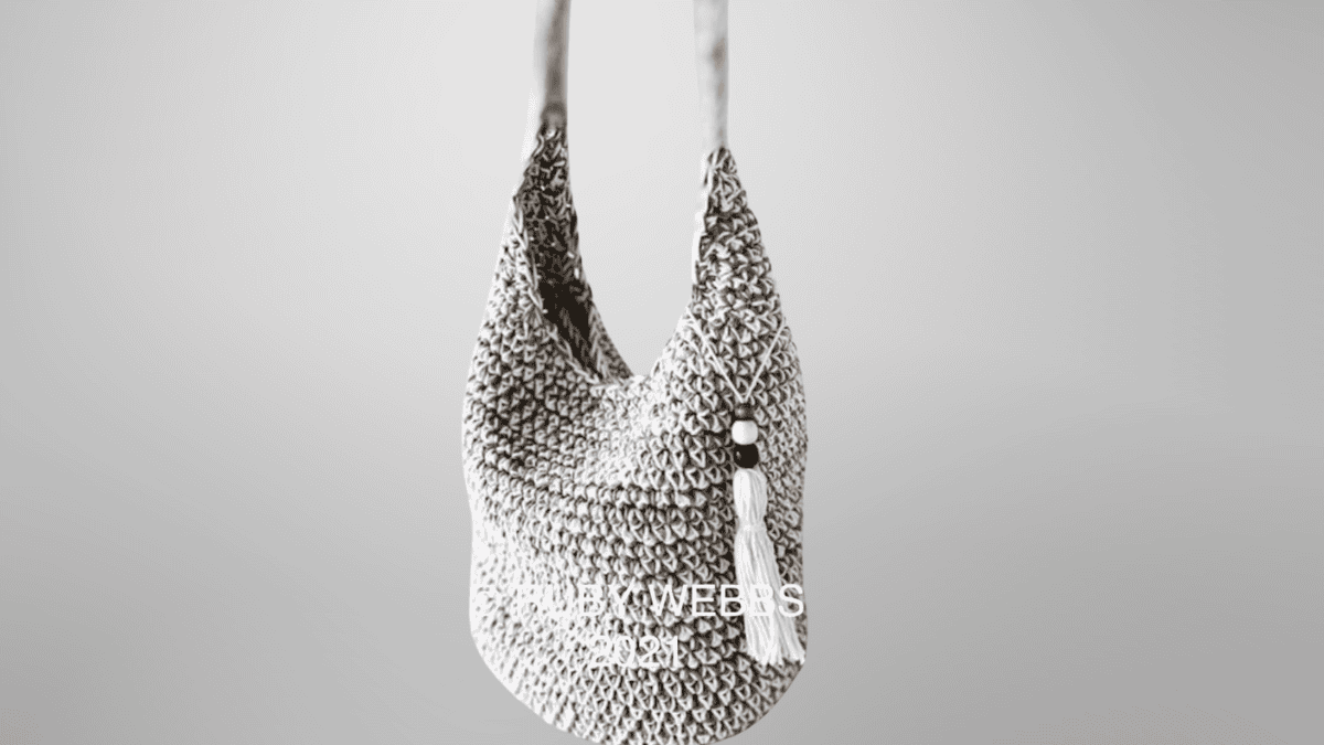 grey and white crochet bag pattern