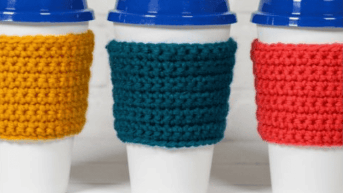 jewel toned Crochet Cup Cozy