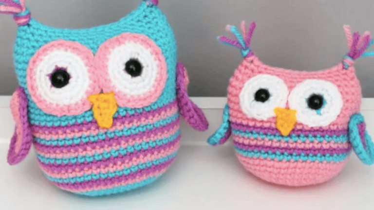 owl pillows in bright colors