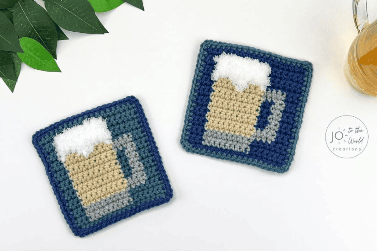 beer coasters in navy