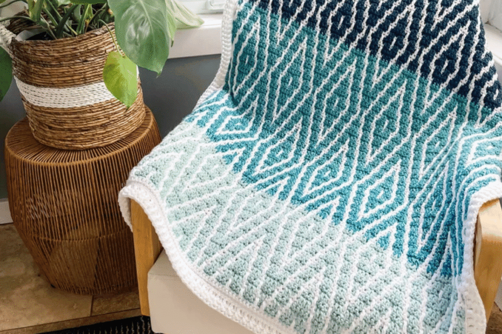 blue crochet blanket pattern