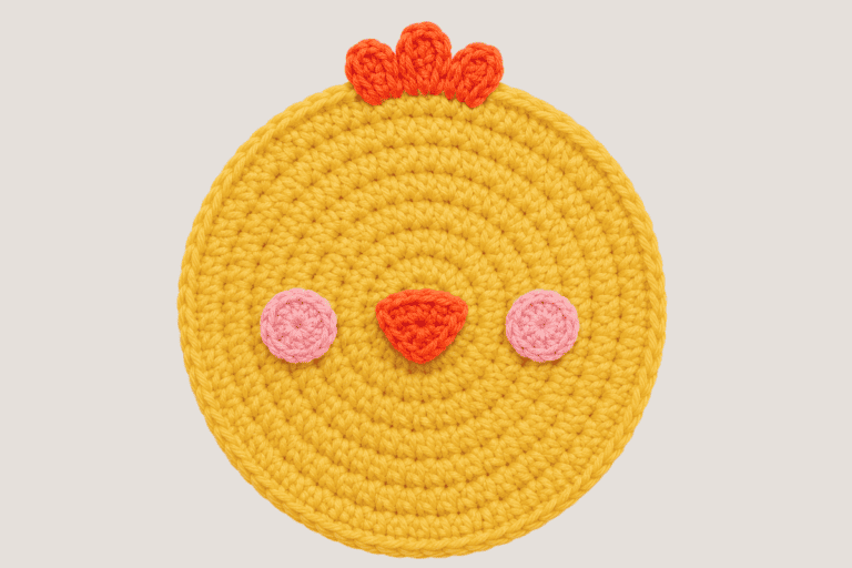 Free Crochet Chicken Coaster