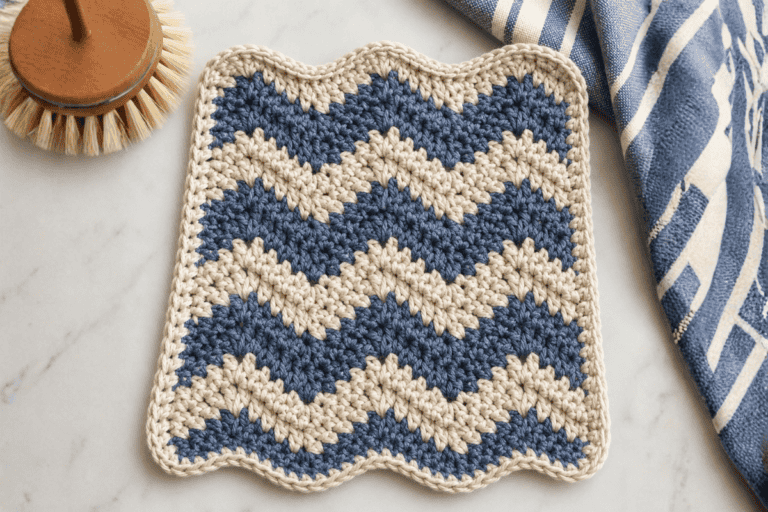 Crochet Ripple Dishcloth Pattern