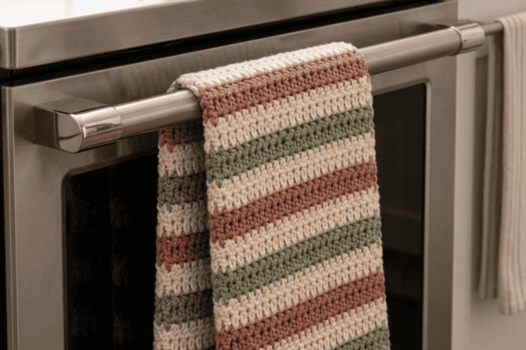 Striped Crochet Dishtowel Pattern